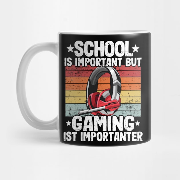 School Is Important But Gaming Is Importanter Kids Gamer Gift by Kuehni